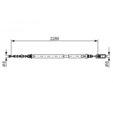 1 987 477 569 BOSCH Тросик, cтояночный тормоз