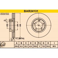 BAR24131 BARUM Гальмівний диск