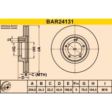 BAR24131 BARUM Гальмівний диск
