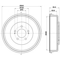 8DT 355 301-871 HELLA Гальмівний барабан