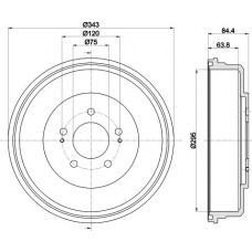 8DT 355 301-871 HELLA PAGID Гальмівний барабан