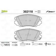 302118 VALEO Комплект гальмівних колодок дисковий гальм
