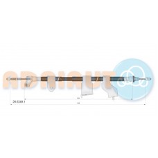 2802481 ADRIAUTO NISSAN Трос ручного гальма правий. Qasqai 07-