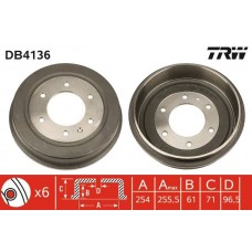 DB4136 TRW Гальмівний барабан