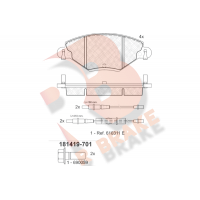 RB1419-701 R BRAKE Комплект гальмівних колодок дисковий гальм