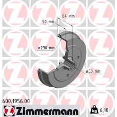 600.1956.00 ZIMMERMANN Гальмівний барабан