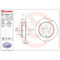 08.A335.10 BREMBO Гальмівний диск