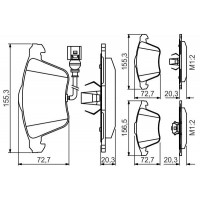 0 986 495 261 BOSCH Комплект гальмівних колодок дисковий гальм