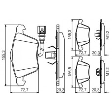 0 986 495 261 BOSCH Комплект гальмівних колодок дисковий гальм