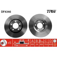 DF4346 TRW Гальмівний диск