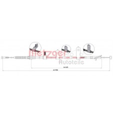 1.MA004 METZGER Тросик, cтояночный тормоз