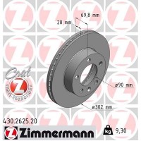 430.2625.20 ZIMMERMANN Гальмівний диск