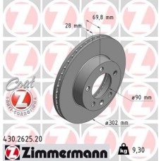 430.2625.20 ZIMMERMANN Гальмівний диск