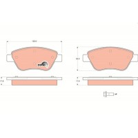 GDB1579 TRW Комплект гальмівних колодок дисковий гальм