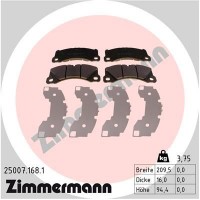25007.168.1 ZIMMERMANN Комплект гальмівних колодок дисковий гальм