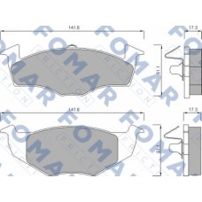FO 643081 FOMAR Friction Комплект гальмівних колодок дисковий гальм
