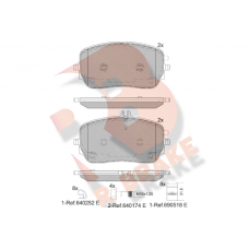 RB2365 R BRAKE Комплект гальмівних колодок дисковий гальм