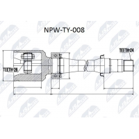 NPW-TY-008 NTY Шарнирный комплект, Привідний вал