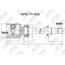 NPW-TY-008 NTY Шарнирный комплект, Привідний вал