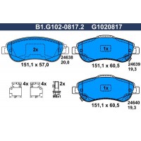 B1.G102-0817.2 GALFER КомплеК т гальмівних колодок, дискове гальмо