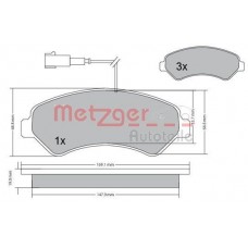 1170248 METZGER Комплект гальмівних колодок дисковий гальм