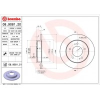 08.9081.20 BREMBO Гальмівний диск