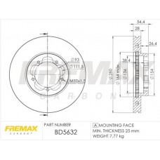 BD-5632 FREMAX Гальмівний диск