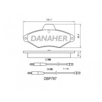 DBP787 DANAHER Комплект гальмівних колодок дисковий гальм