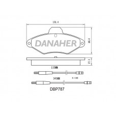 DBP787 DANAHER Комплект гальмівних колодок дисковий гальм