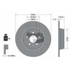 BDS1080 BENDIX Braking Гальмівний диск