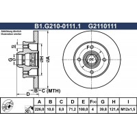 B1.G210-0111.1 GALFER Гальмівний диск
