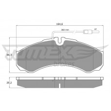 TX 11-111 TOMEX Brakes КомплеК т гальмівних колодок, дискове гальмо