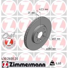 430.2600.20 ZIMMERMANN Гальмівний диск