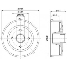 8DT 355 300-411 HELLA PAGID Гальмівний барабан