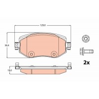 GDB2175 TRW Комплект гальмівних колодок дисковий гальм