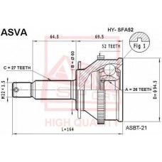 HY-SFA52 ASVA Шарнирный комплект, Привідний вал