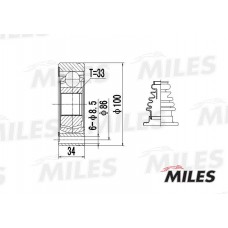 GA10009 MILES Шарнирный комплект, Привідний вал