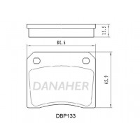 DBP133 DANAHER Комплект гальмівних колодок дисковий гальм