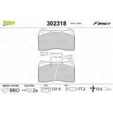 302318 VALEO Комплект гальмівних колодок дисковий гальм