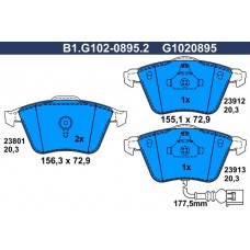 B1.G102-0895.2 GALFER Комплект гальмівних колодок дисковий гальм