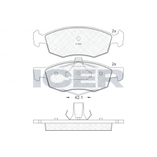 181508 ICER Комплект гальмівних колодок дисковий гальм