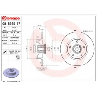08.B369.17 BREMBO Гальмівний диск