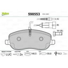 598553 VALEO Комплект гальмівних колодок дисковий гальм
