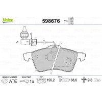 598676 VALEO КомплеК т гальмівних колодок, дискове гальмо