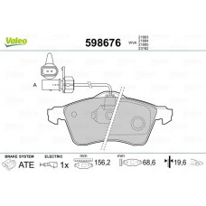598676 VALEO КомплеК т гальмівних колодок, дискове гальмо