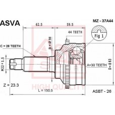 MZ-37A44 ASVA Шарнирный комплект, Привідний вал