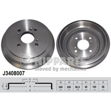 J3408007 NIPPARTS Гальмівний барабан