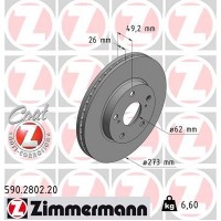 590.2802.20 ZIMMERMANN Гальмівний диск