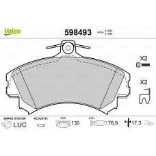 598493 VALEO Комплект гальмівних колодок дисковий гальм