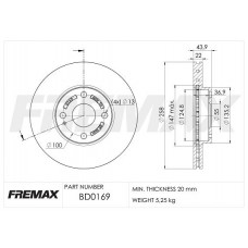 BD-0169 FREMAX Гальмівний диск